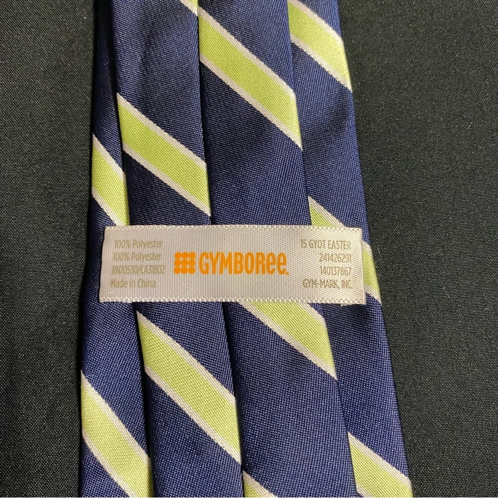 Gymboree Toddler Boy Navy and Green Tie with Velcro